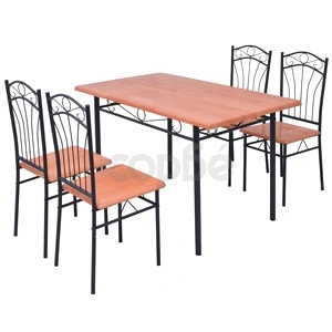 Трапезен комплект, 5 части, кафяв