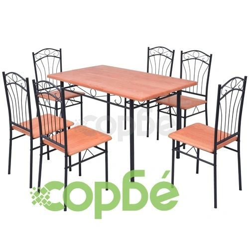 Трапезен комплект, седем части, кафяв ➤ топ цена ➤ sorbe.bg