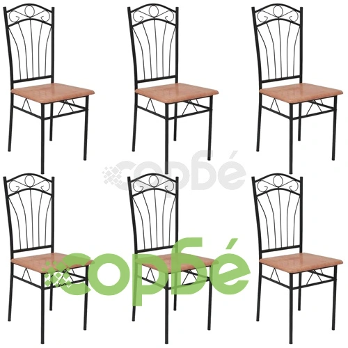 Трапезен комплект, седем части, кафяв ➤ топ цена ➤ sorbe.bg