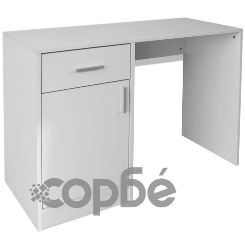 Бюро с чекмедже и шкаф, бял, 100x40x73 cм ➤ топ цена ➤ sorbe.bg