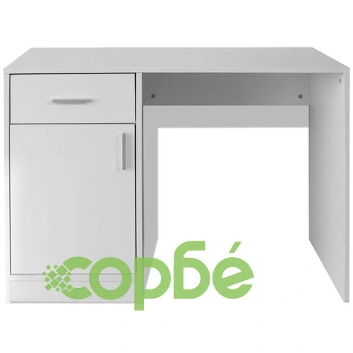 Бюро с чекмедже и шкаф, бял, 100x40x73 cм ➤ топ цена ➤ sorbe.bg