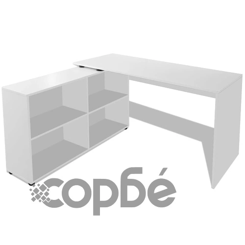 Ъглово бюро, 4 рафта, дъб ➤ топ цена ➤ sorbe.bg