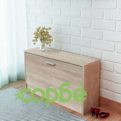 Шкаф за съхранение на обувки пейка, дъб, 80x24x45 cм ➤ топ цена ➤ sorbe.bg