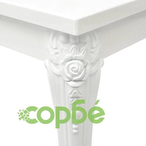 Трапезна маса, 80x80x76 см, силен гланц, бяла ➤ топ цена ➤ sorbe.bg