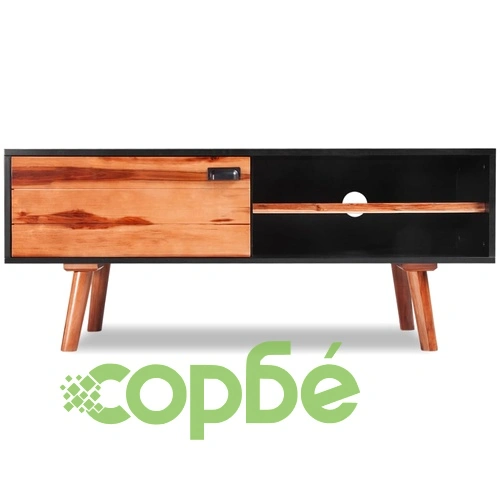 Шкаф за телевизор, акациево дърво, 120x35x50 cм ➤ топ цена ➤ sorbe.bg