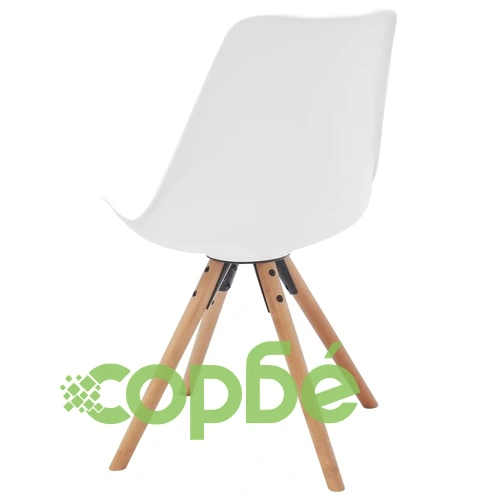 Трапезни столове, 4 бр, бели, изкуствена кожа ➤ топ цена ➤ sorbe.bg
