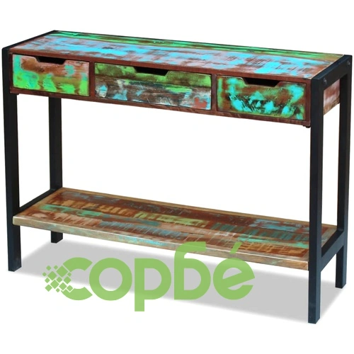 Страничен шкаф с 3 чекмеджета, регенерирано дърво масив ➤ топ цена ➤ sorbe.bg