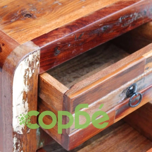 Нощно шкафче, регенерирано дърво масив, 43x33x51 cм ➤ топ цена ➤ sorbe.bg