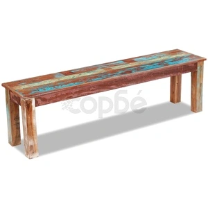 Пейка, регенерирана дървесина масив, 160x35x46 см