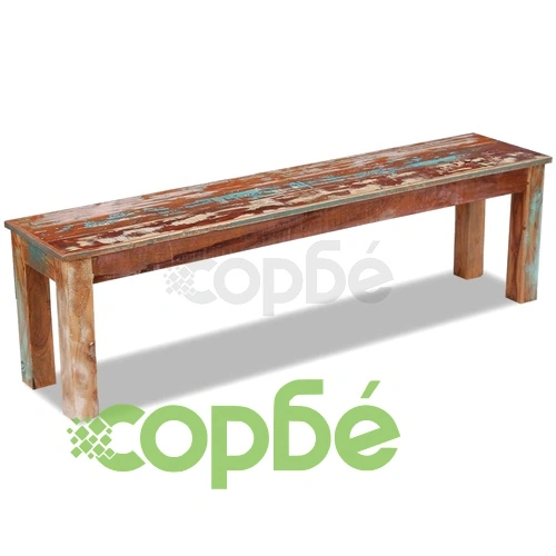 Пейка, регенерирана дървесина масив, 160x35x46 см ➤ топ цена ➤ sorbe.bg