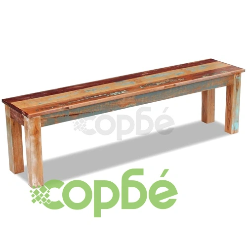Пейка, регенерирана дървесина масив, 160x35x46 см ➤ топ цена ➤ sorbe.bg