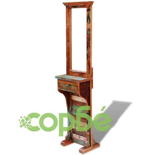 Огледало за антре, регенерирано дърво масив, 47х23х180 cм ➤ топ цена ➤ sorbe.bg