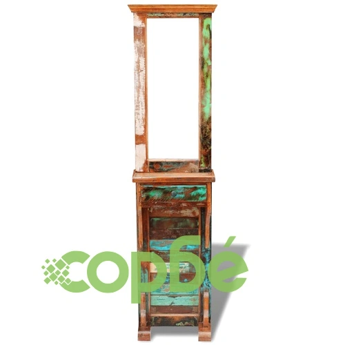 Огледало за антре, регенерирано дърво масив, 47х23х180 cм ➤ топ цена ➤ sorbe.bg