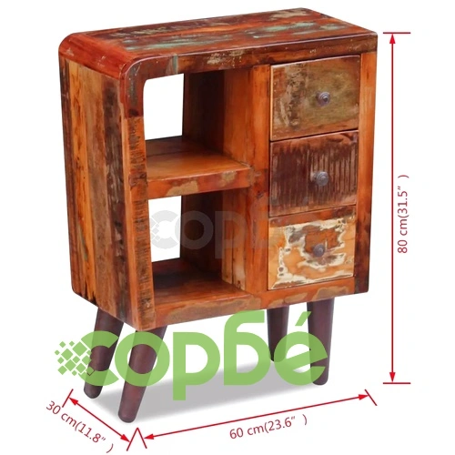 Бюфет, регенерирано дърво масив, 60x30x80 cм ➤ топ цена ➤ sorbe.bg