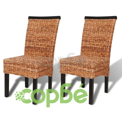 Трапезни столове, 2 бр, абака и мангово дърво масив ➤ топ цена ➤ sorbe.bg