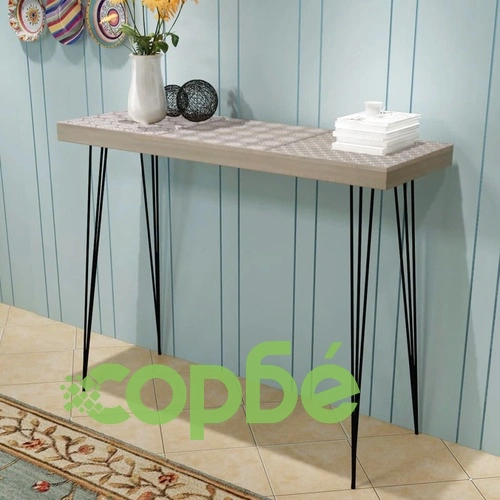 Конзолна маса 90х30х71,5 см, сива ➤ топ цена ➤ sorbe.bg