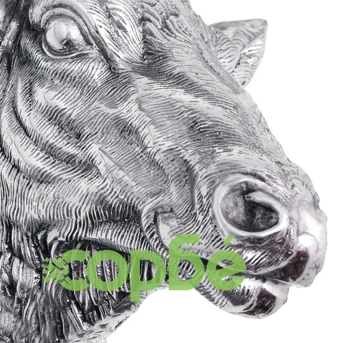 Декоративна глава на елен, монтаж на стена, алуминий, сребрист ➤ топ цена ➤ sorbe.bg