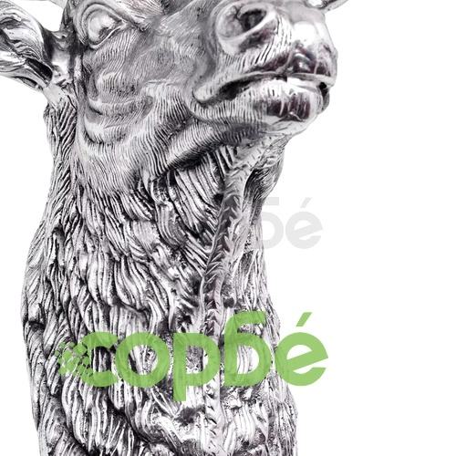 Декоративна глава на елен, монтаж на стена, алуминий, сребрист ➤ топ цена ➤ sorbe.bg