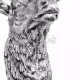 Декоративна глава на елен, монтаж на стена, алуминий, сребрист
