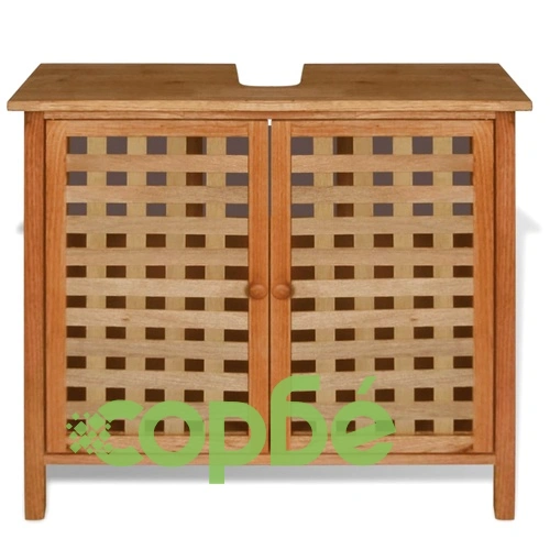 Шкаф за мивка, масивно орехово дърво, 66x29x61 cм ➤ топ цена ➤ sorbe.bg