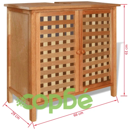 Шкаф за мивка, масивно орехово дърво, 66x29x61 cм ➤ топ цена ➤ sorbe.bg