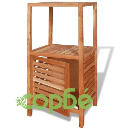 Стелаж за баня, солидно орехово дърво, 39,5x35,5x86 cм ➤ топ цена ➤ sorbe.bg
