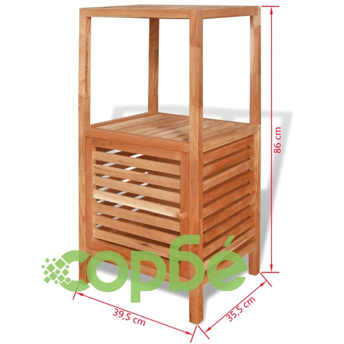 Стелаж за баня, солидно орехово дърво, 39,5x35,5x86 cм ➤ топ цена ➤ sorbe.bg