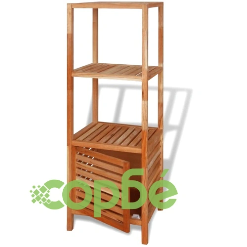 Стелаж за баня, солидно орехово дърво, 39,5x35,5x123 cм ➤ топ цена ➤ sorbe.bg