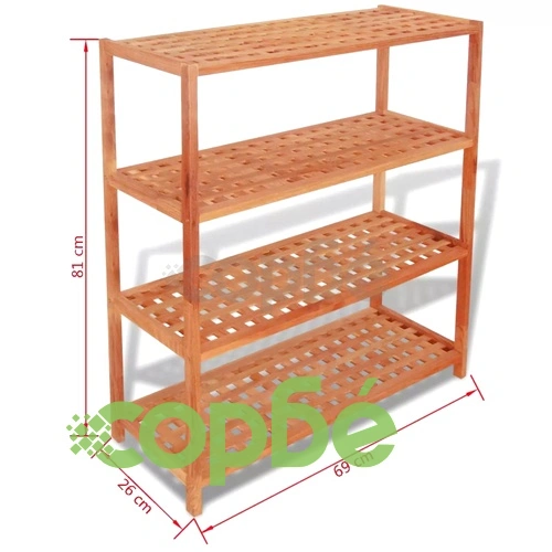 Етажерка за обувки, твърдо орехово дърво, 69x26x81 cм ➤ топ цена ➤ sorbe.bg