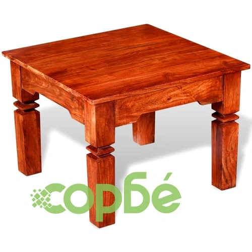 Маса за кафе масивно дърво 60x60x45 см ➤ топ цена ➤ sorbe.bg