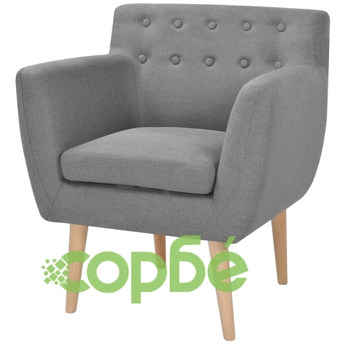 Фотьойл, светлосив, текстил ➤ топ цена ➤ sorbe.bg