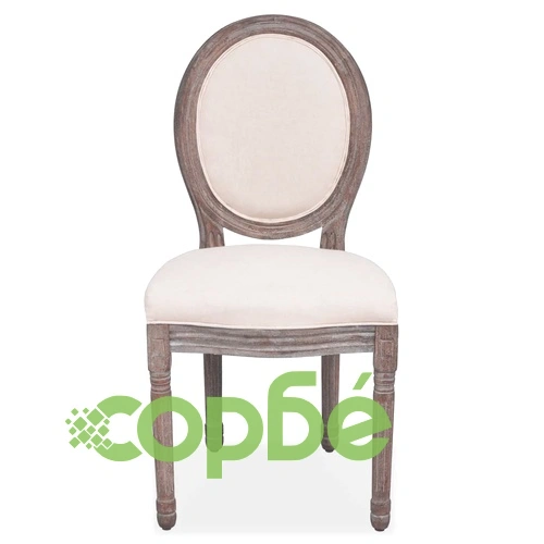 Трапезни столове, 4 бр, кремави, текстил ➤ топ цена ➤ sorbe.bg