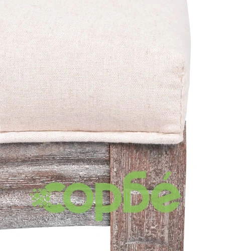 Трапезни столове, 4 бр, кремави, текстил ➤ топ цена ➤ sorbe.bg