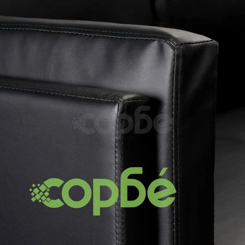Ъглов диван, изкуствена кожа, черен ➤ топ цена ➤ sorbe.bg