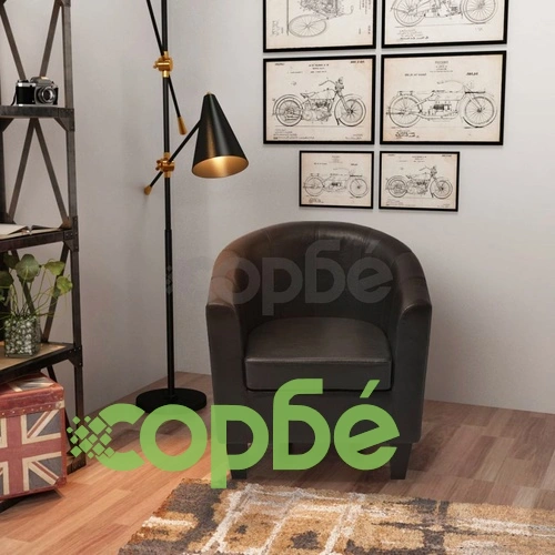 Фотьойл, черен, изкуствена кожа ➤ топ цена ➤ sorbe.bg