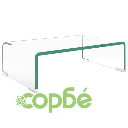 Стойка за телевизор/монитор, стъкло, прозрачна, 40x25x11 см ➤ топ цена ➤ sorbe.bg