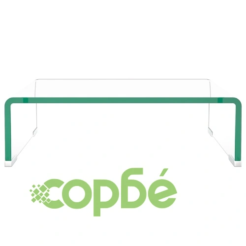 Стойка за телевизор/монитор, стъкло, прозрачна, 40x25x11 см ➤ топ цена ➤ sorbe.bg