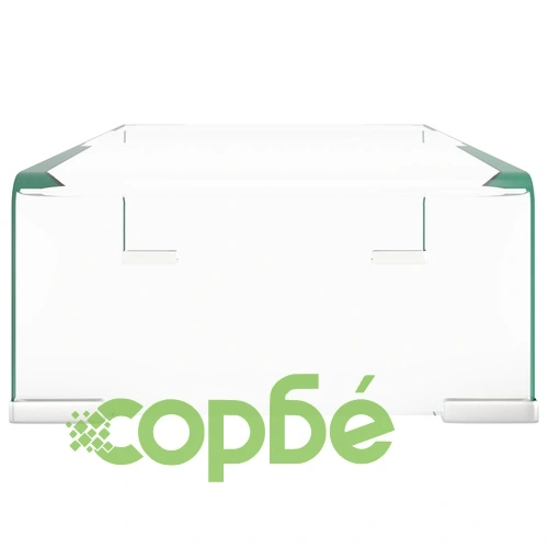 Стойка за телевизор/монитор, стъкло, прозрачна, 40x25x11 см ➤ топ цена ➤ sorbe.bg
