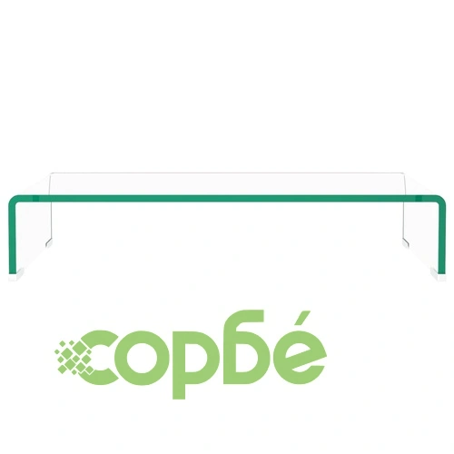 Стойка за телевизор/монитор, стъкло, прозрачна, 60x25x11 см ➤ топ цена ➤ sorbe.bg