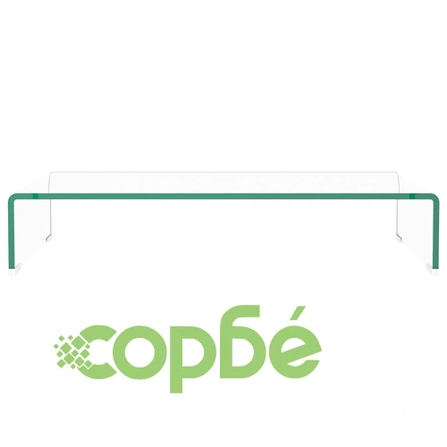 Стойка за телевизор/монитор, стъкло, прозрачна, 70x30x13 см ➤ топ цена ➤ sorbe.bg