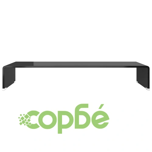 Стойка за телевизор/монитор, стъкло, черна, 80x30x13 см ➤ топ цена ➤ sorbe.bg