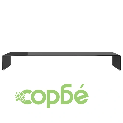 Стойка за телевизор/монитор, стъкло, черна, 100x30x13 см ➤ топ цена ➤ sorbe.bg