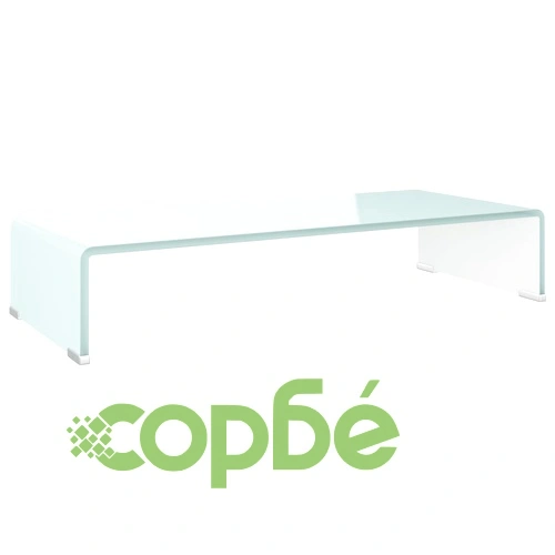 Поставка за телевизор/монитор, стъкло, зелена, 70x30x13 см ➤ топ цена ➤ sorbe.bg