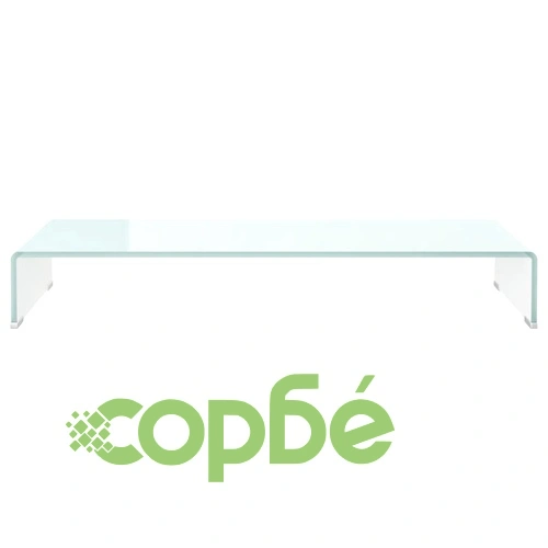 Поставка за телевизор/монитор, стъкло, зелена, 90x30x13 см ➤ топ цена ➤ sorbe.bg