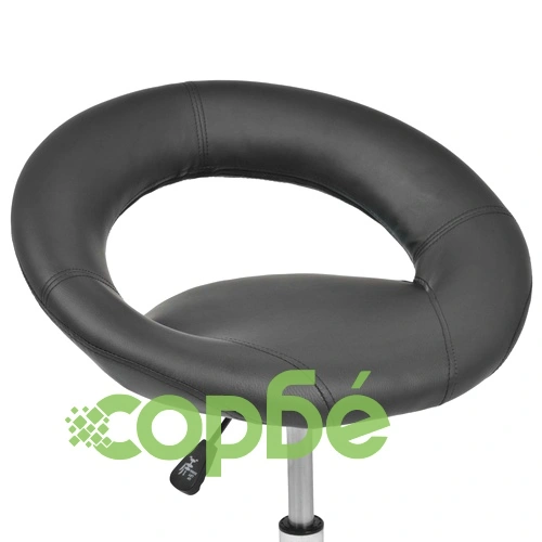 Въртящ се стол за студио за красота, изкуствена кожа, черен ➤ топ цена ➤ sorbe.bg