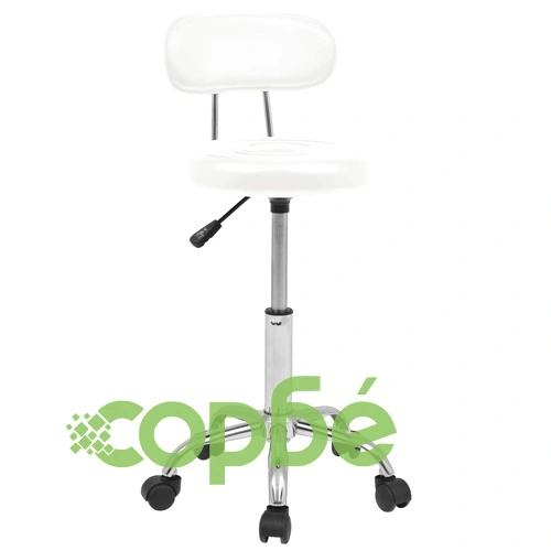 Столове за студио за красота, 2 бр, изкуствена кожа, бели ➤ топ цена ➤ sorbe.bg