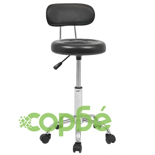 Столове за студио за красота, 2 бр, изкуствена кожа, черни ➤ топ цена ➤ sorbe.bg