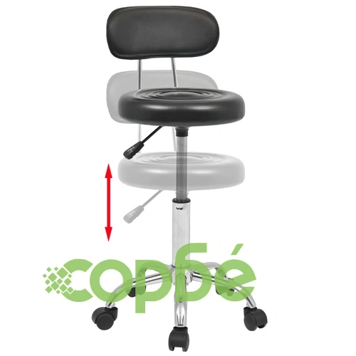 Столове за студио за красота, 2 бр, изкуствена кожа, черни ➤ топ цена ➤ sorbe.bg