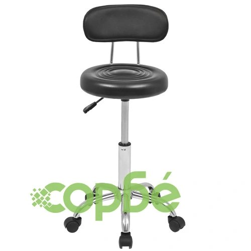 Столове за студио за красота, 2 бр, изкуствена кожа, черни ➤ топ цена ➤ sorbe.bg