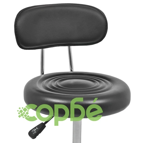 Столове за студио за красота, 2 бр, изкуствена кожа, черни ➤ топ цена ➤ sorbe.bg